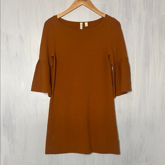 Moth Anthropologie Mini Sweater Dress Womens Size XS Tunic Bell Sleeve Boho - Picture 1 of 7